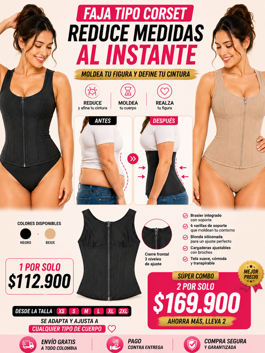 FAJA TIPO CORSET , comodidad y belleza en  toda  hora y lugar